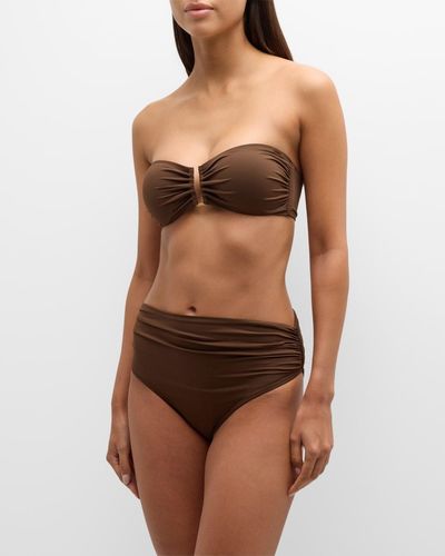 Lenny Niemeyer Bio Drop Bandeau Bikini Top - Brown