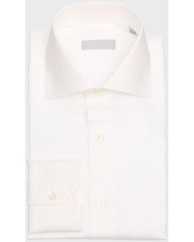 Stefano Ricci Tonal Check Dress Shirt - White