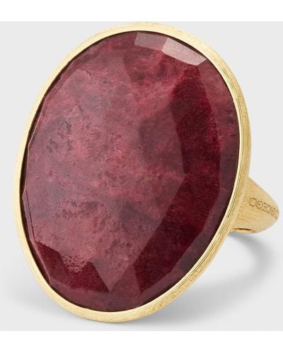 Marco Bicego Lunaria 18k Yellow Gold Ring With Thulite, Size 7 - Red