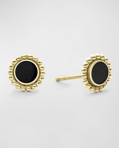 Lagos 18k Covet Onyx Round Stud Earrings - Metallic