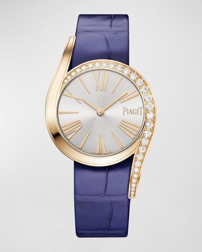 Piaget Limelight Gala 32mm 18k Rose Gold Diamond Watch - Blue
