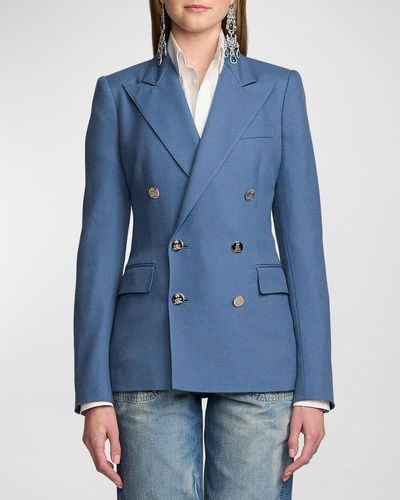 Ralph Lauren Collection Camden Cashmere Double-Breasted Jacket - Blue