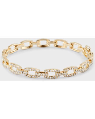 Siena Jewelry 14k Yellow Gold Diamond Link Bangle Bracelet, 16cm - White
