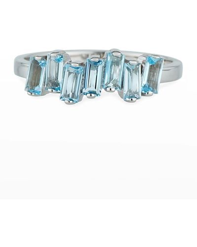 KALAN by Suzanne Kalan 14k White Gold Amalfi Wave Ring, Size 4-8.5 - Blue
