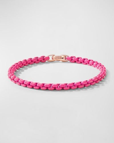 David Yurman Dy Bel Aire Chain Bracelet With 14k Rose Gold, 4mm - Pink