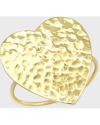 Jennifer Meyer 18k Hammered Heart Ring - Metallic