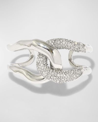 Alexis Solanales Crystal Interlocked Cuff Bracelet - Gray