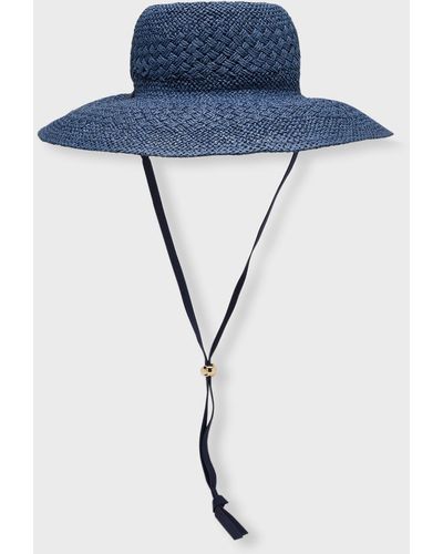 Lele Sadoughi Brielle Straw Sun Hat - Blue