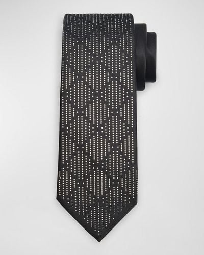 Stefano Ricci Crystal-Embellished Silk Tie - Black