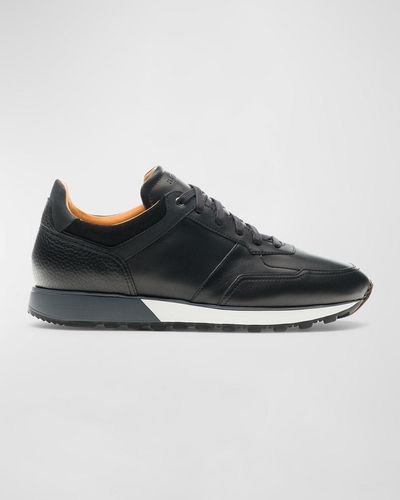 Magnanni Arco Mix-leather Sneaker Sneakers - Black