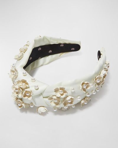 Lele Sadoughi Daisy Embellished Knotted Headband - Metallic