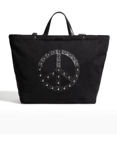 Rebecca Minkoff Sienna Studded Peace Sign Tote Bag - Black