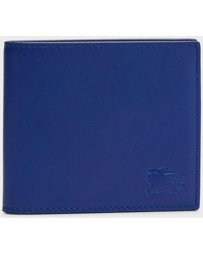 Burberry Leather Billfold Wallet - Blue