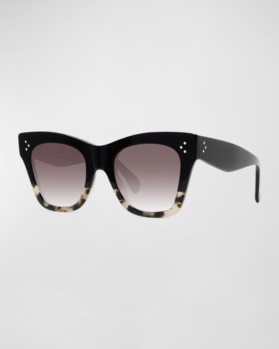 Celine Two-tone Gradient Cat-eye Sunglasses, Black - Brown