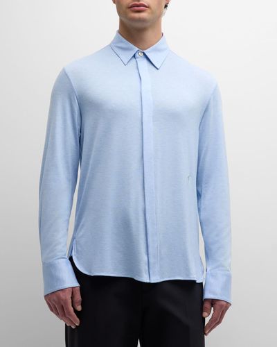 Ferragamo Solid Sport Shirt - Blue