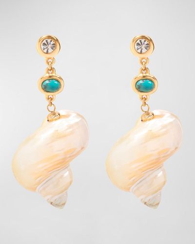 Sequin Shell Earrings - White