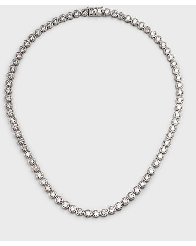 Golconda by Kenneth Jay Lane Round Cubic Zirconia Bezel Tennis Necklace - Natural