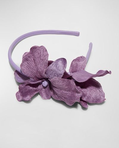 Lele Sadoughi Blair Velvet Orchid Headband - Purple