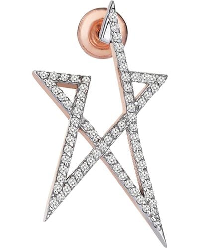 Kismet by Milka Struck Star Small 14K Doodle Single Stud Earring - White