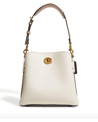 COACH Willow 24 Leather Bucket Bag - White