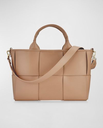 Gigi New York Sylvie Woven Leather Satchel Bag - Natural