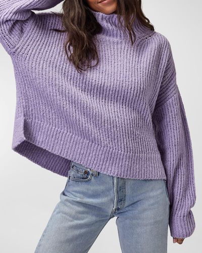 Spiritual Gangster Eva Funnel-Neck Sweater - Purple