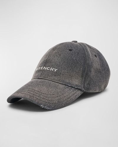 Givenchy Washed Denim Baseball Cap - Gray