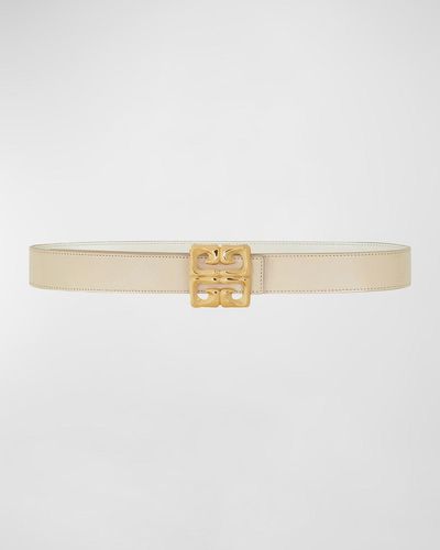 Givenchy Baroque 4G Reversible Leather Belt - White