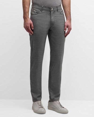 Marco Pescarolo 130S Worsted Wool 5-Pocket Pants - Gray