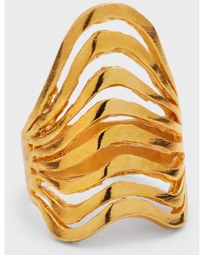 Devon Leigh Gold-plated Ripple Ring - Metallic
