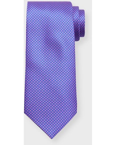 Stefano Ricci Silk Micro-floral Tie - Purple