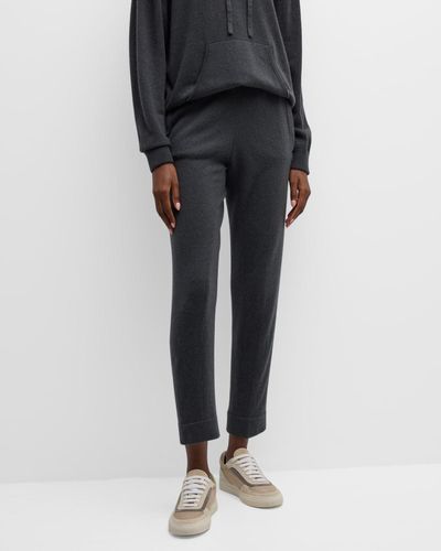 TSE Recycled Cashmere Cropped Jogger Pants - Black