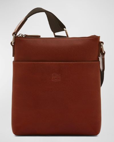Il Bisonte Oriuolo Leather Crossbody Bag - Red