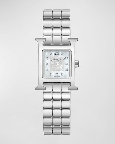 Hermès Heure H Watch, Mini Model, 21 Mm - White