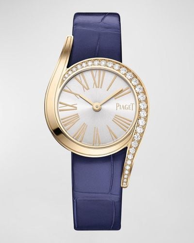 Piaget Limelight Gala 26mm 18k Rose Gold Diamond Watch - Blue