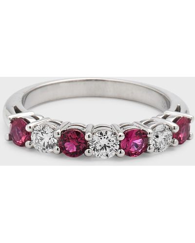 Neiman Marcus Platinum Ruby/diamond Ring, Size 7 - Red