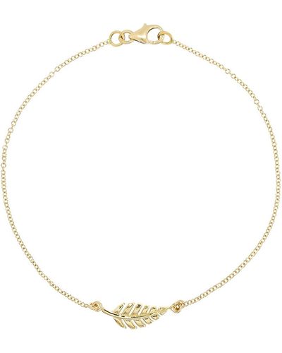 Jennifer Meyer 18k Gold Mini Leaf Bracelet - White