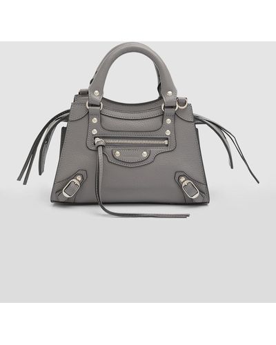 Balenciaga Neo Classic Mini Leather Top-handle Bag - Gray