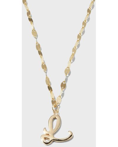 Lana Jewelry Micro Cursive Initial Necklace - White