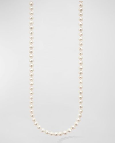 Lagos Luna Pearl 6Mm Strand Necklace With Small Lobster Clasp - White