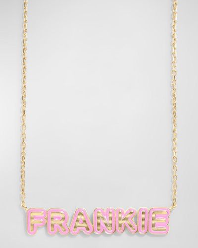 BaubleBar 18k Gold-plated Enamel Custom Nameplate Necklace - White