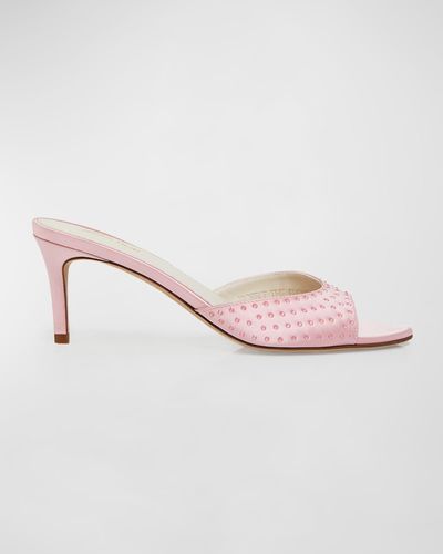 Prota Fiori Plumeria Crystal Embellished Sandals - Pink