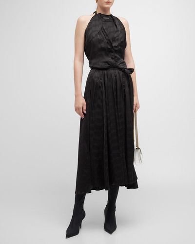 Balenciaga Bb Monogram Apron Dress - Black