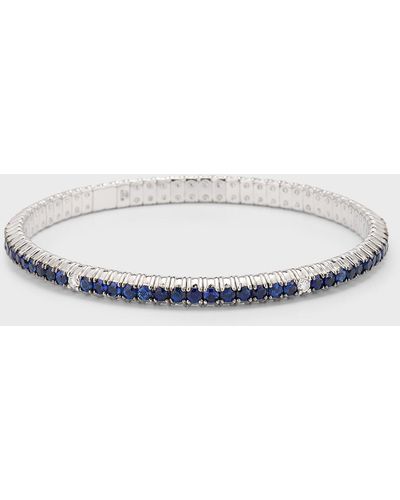 Zydo 18k White Gold Bracelet With Blue Sapphires And White Diamonds - Metallic