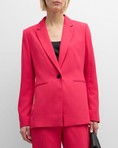 Elie Tahari The Tiffany Notched-Lapel Single-Button Blazer - Pink