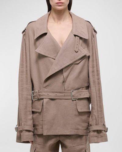Helmut Lang Belted Rider Trench Coat - Brown