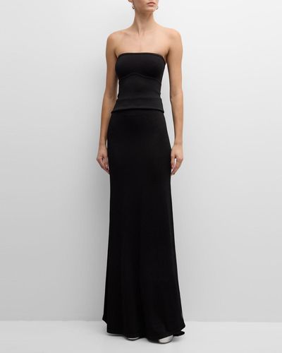 FRAME Knit Strapless Tube Dress - Black