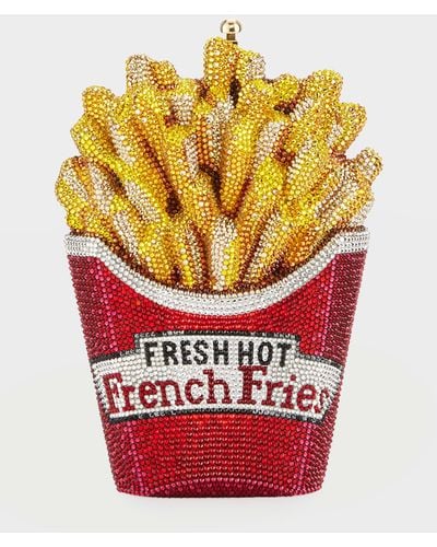 Judith Leiber Fresh Hot French Fries Crystal Minaudiere Clutch Bag - Orange