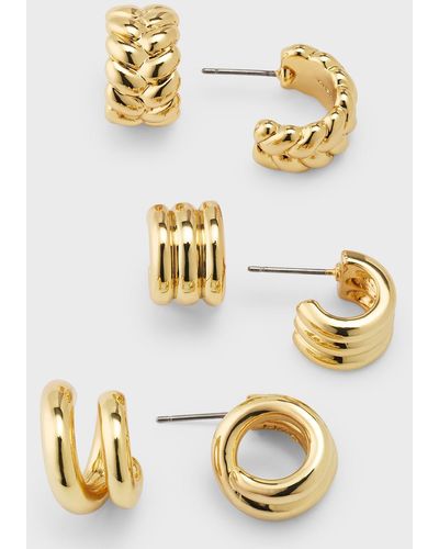 Mignonne Gavigan Pauline 14k Gold Plate Hoop Earrings Gift Set - Metallic