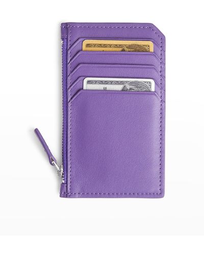 ROYCE New York Zippered Credit Card Case - Purple